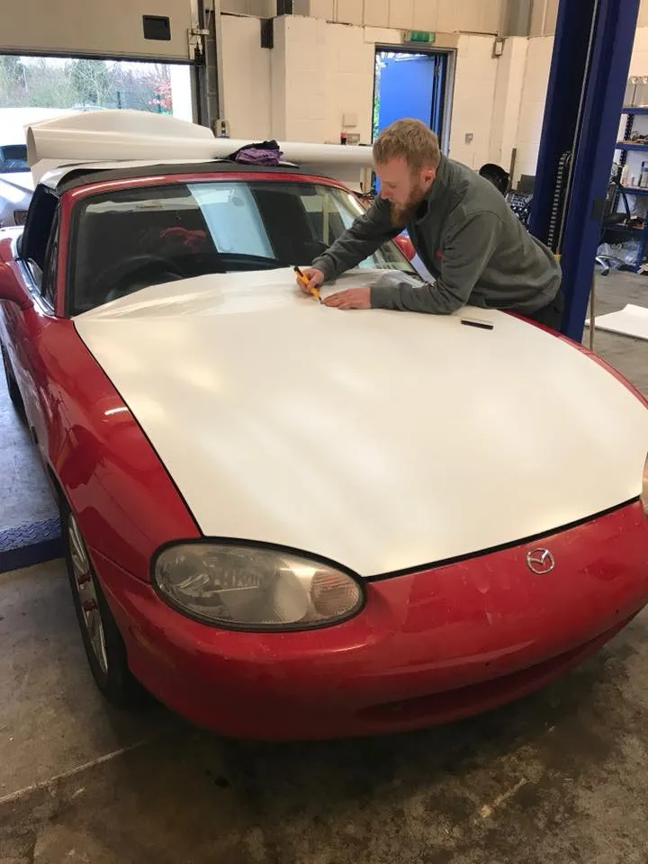 Mazda MX-5 being worked on at CJ Performance Mansfield