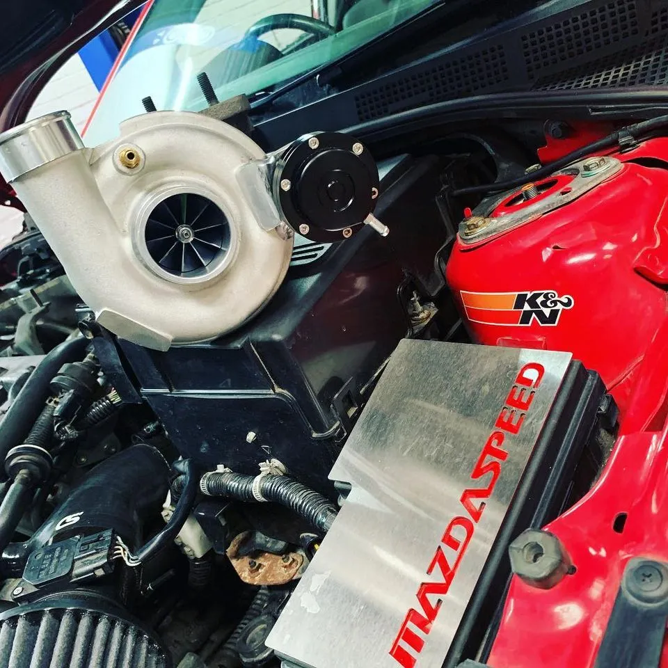 Turbo upgrade fitted to a Mazdaspeed engine at CJ Performance Mansfield